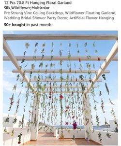 12-Piece Hanging Floral Garland Set Multicolor
