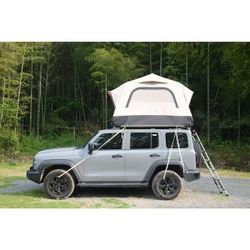 4.8x7.2FT Inflatable Roof Top Tent for SUV Truck, 2 Person Car Camping Shelter,Beige