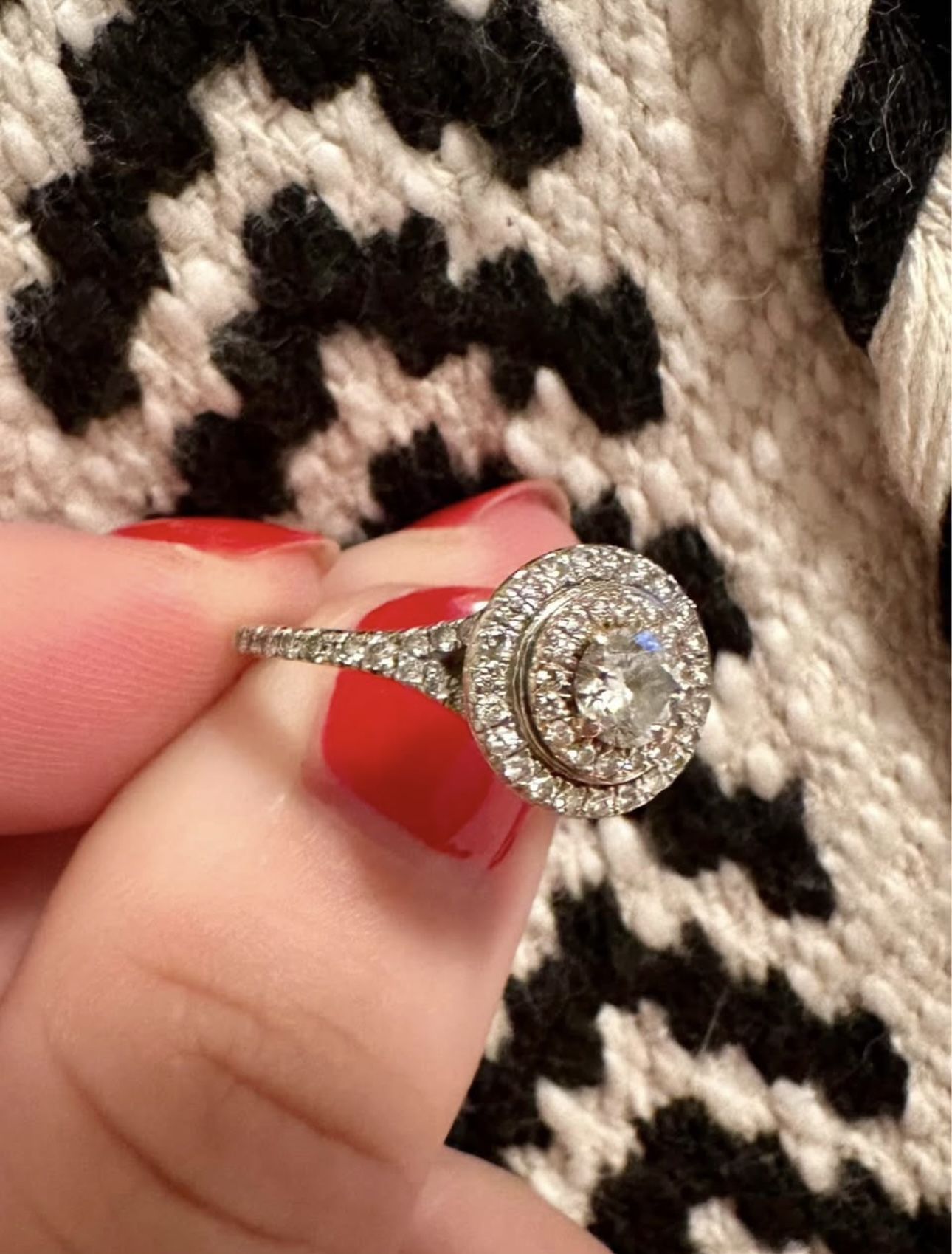 Engagement Ring - 14k White & Rose Gold With 3/4ct Diamond