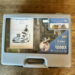 AmScope Kids 52 Piece 1200x Microscope Kit with 25 Microscope Slides Kit
