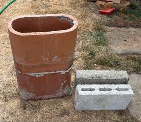 Two clay chimney flue liners - $20