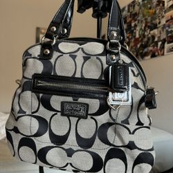 Coach Poppy Metallic Signature Foldover Shoulder Bag