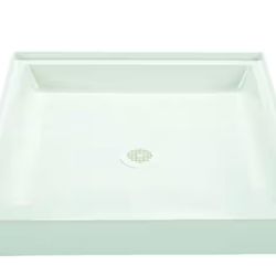 36 x 36 Alcove Shower Pan Base with Center Drain in White