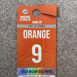 Dolphins Bucs Orange Parking Pass 