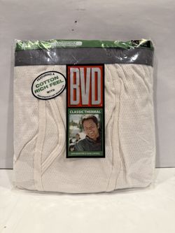 NEW Men’s BVD Classic Thermal Pants with Moisture and Odor Control Size Large (36-38)