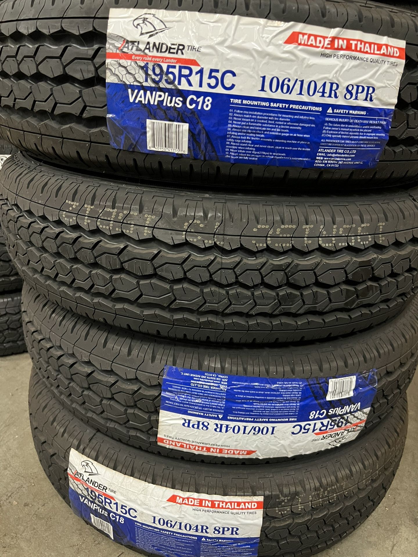 195r15c Atlander #4 New Tires Mount & Balance // Set De 4 Llantas Nuevas Atlander De Carga Ya Instaladas