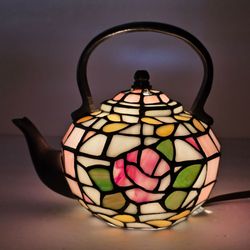 Stained Glass Teapot Accent Lamp