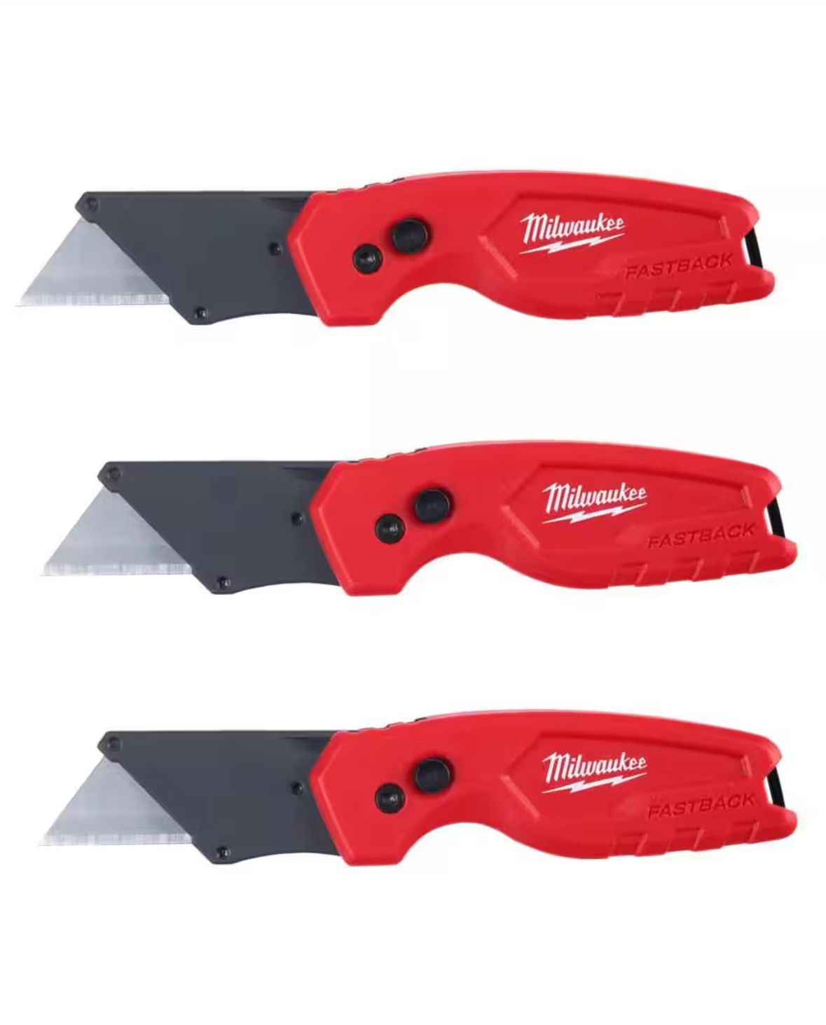 FASTBACK Compact Folding Utility Knife with General Purpose Blade (3-Pack)