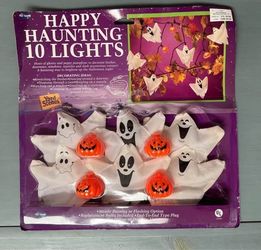 Vintage Halloween Decor Happy Haunting Lights Ghost just $8