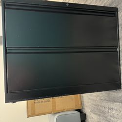 NIB 2-Drawer Black Lateral Filing Cabinet 