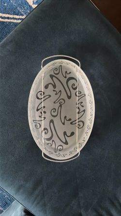Large Simax Czech Glass Serving Platter with Metal Handles – 18”