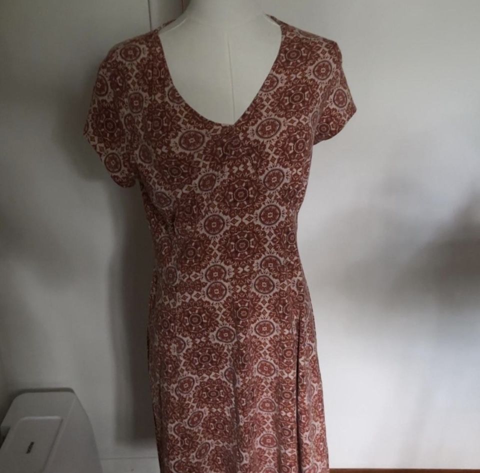 Boho red and white Sundress