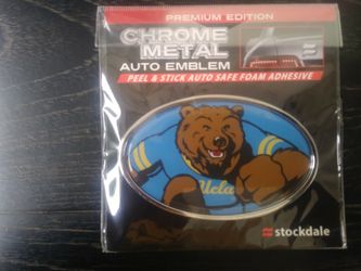 Ucla bruins. Chrome metal auto emblem . safe foam adesive new