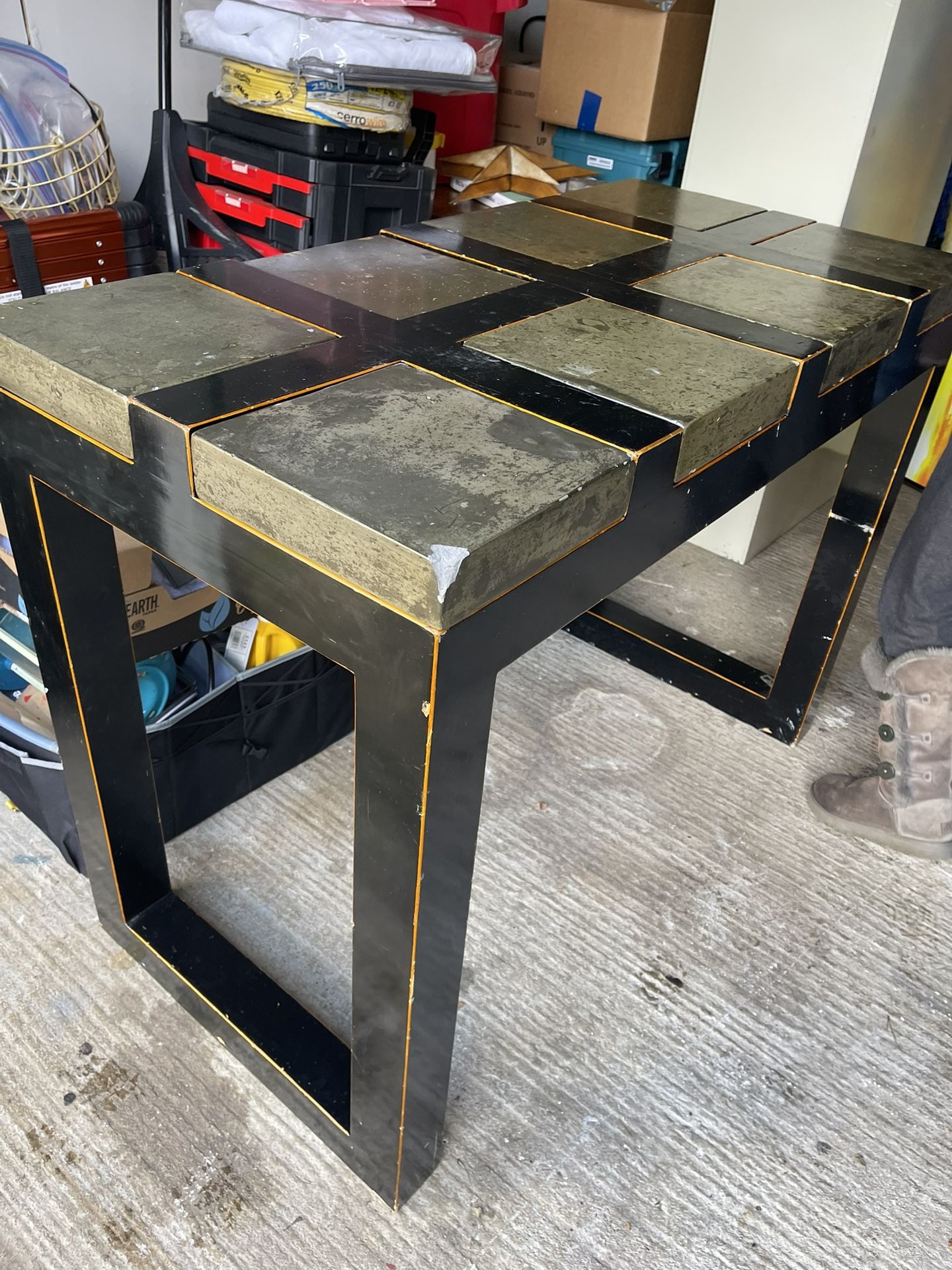 Unique Stone And Wood Table