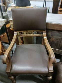 1800's All Original  English Leather Chair
