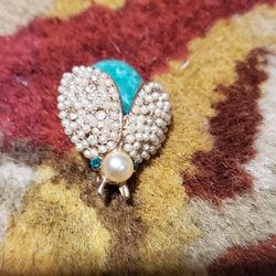 Vintage Ladybug Brooch Full Of Gems