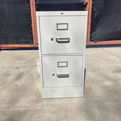 Small 2 Drawer HON Metal Filing Cabinet 