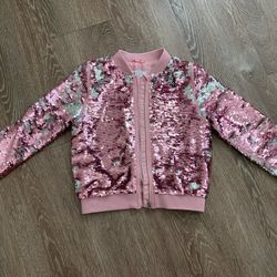 Girls Size 6 H&M Sequin Pink Jacket 