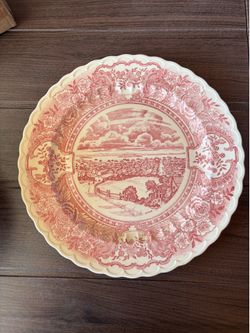 Early Days VERNONWARE pink sandwich serving platter plate