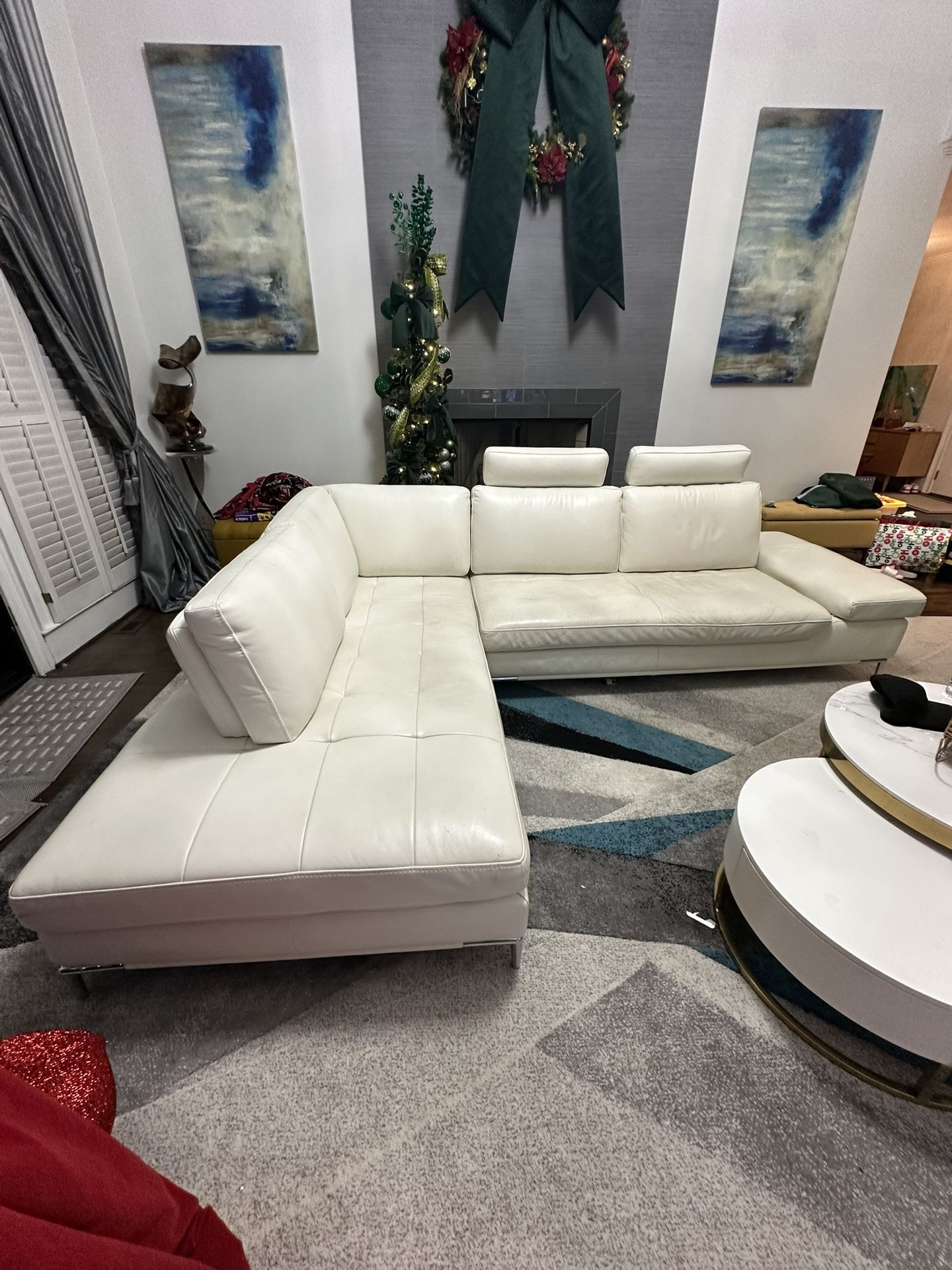 White Leather Sofa