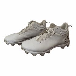 Under Armour Spotlight Mid MC Football Cleats (Size 14 - White)