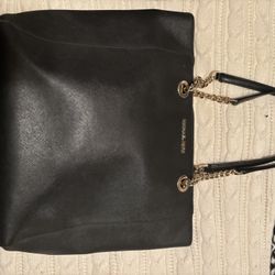 Large Michael Kors Tote Bag- Black Leather