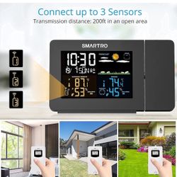 Projection alarm clock with weather station