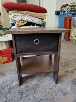 Small Nightstand With Cloth Drawer