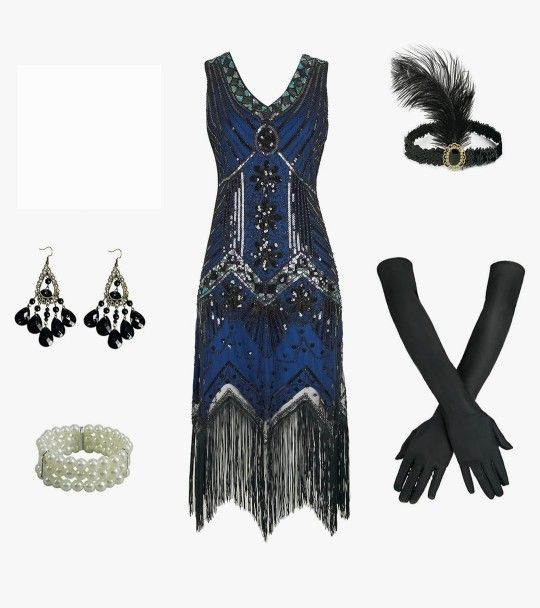 Womens 1920s Flapper Dress Costume