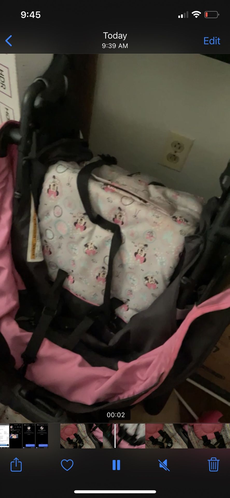 Minnie Mouse Stroller Car seat And Walked