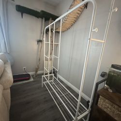 Metal Clothing Rack With Shoe Rack