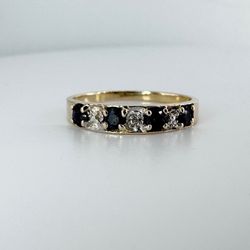 Ladies Black Onyx 10k Yellow Gold Band Ring Size 6.75 11053608