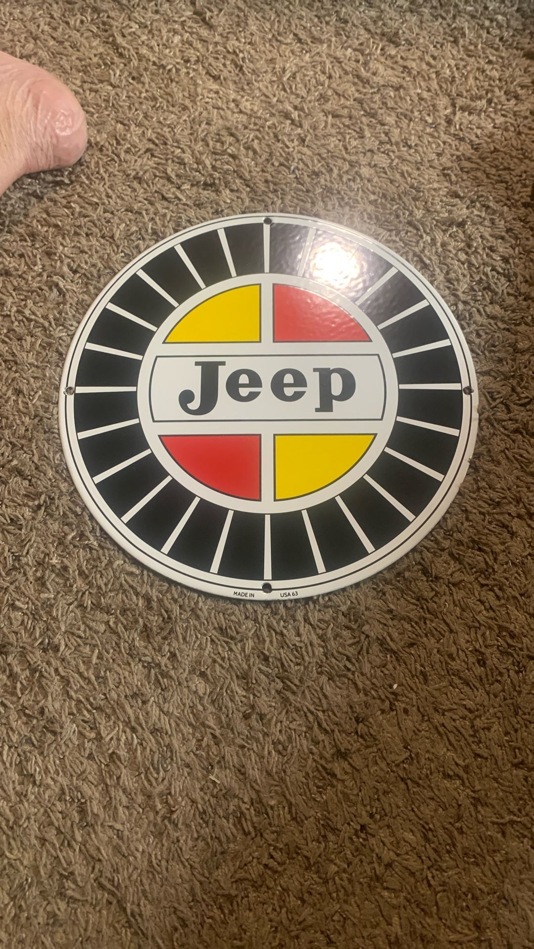 Like New Jeep Porcelain Heavy Sign 11 3/4