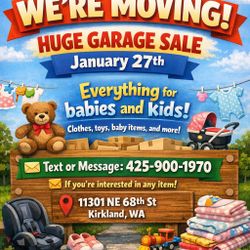 HUGE GARAGE SALE TOMORROW!!!!  