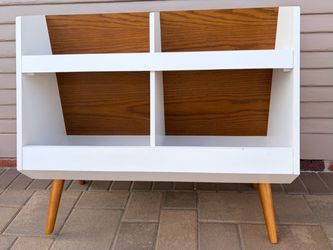 Crate & Kids Walnut and White Mid-Century Bookcase - CLEAN!!!