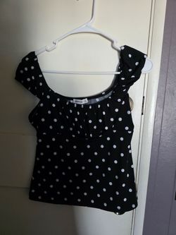 Active USA Black Polka Dot Top Size M