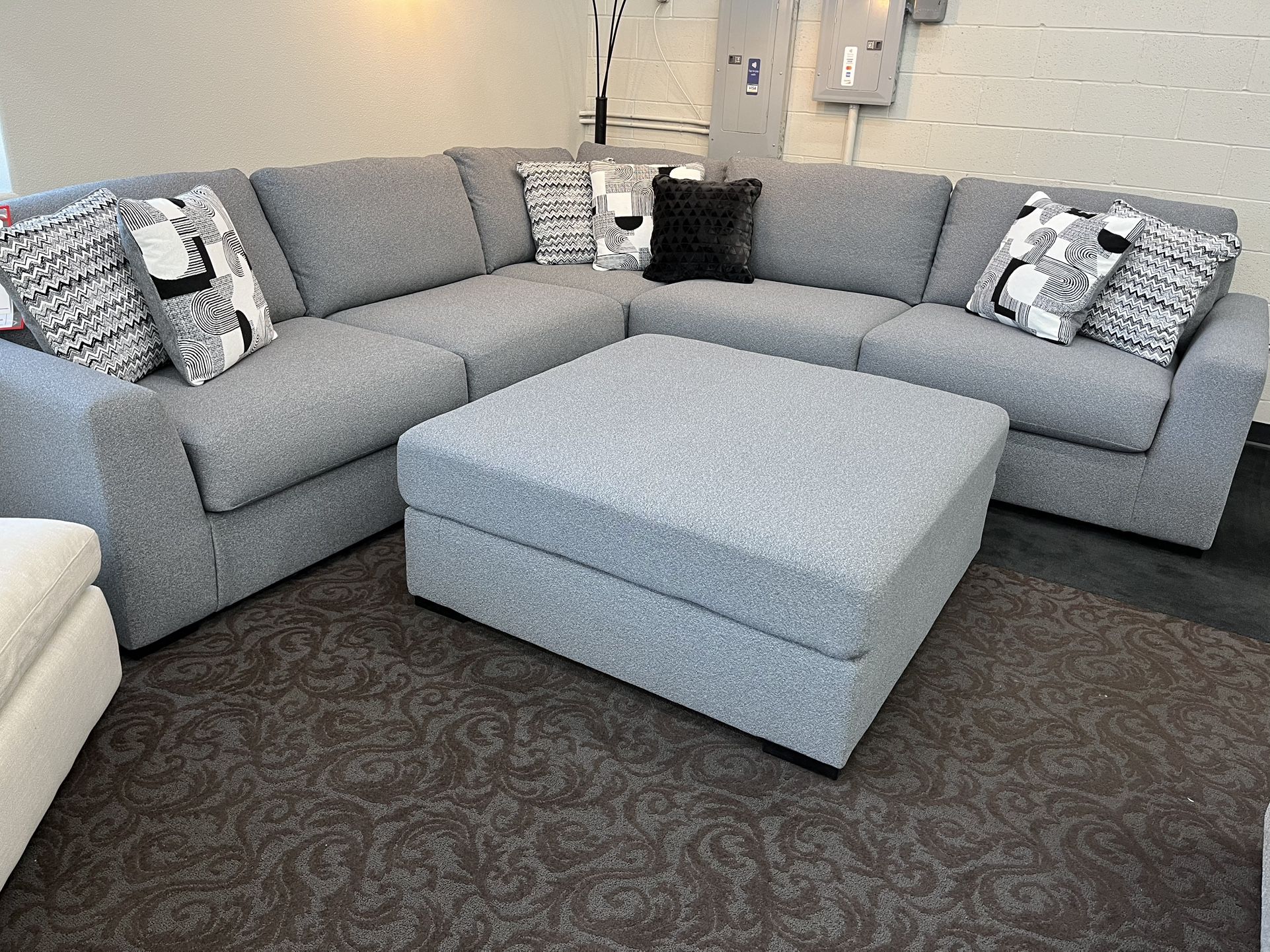 Large Ultra Plush Sectional With Oversized Ottoman