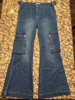 RUE 21 side 14 blue bootcut cargo jeans