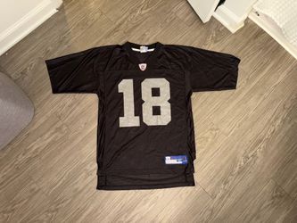 Oakland Raiders Jersey Mens Medium Black NFL Football Randy Moss 18 Reebok