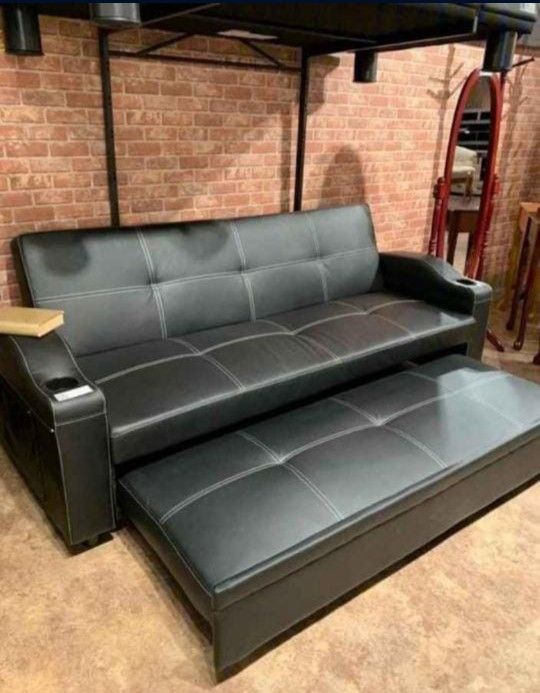 Easton Futon Sofa Bed With Cup Holders Baci Living Room