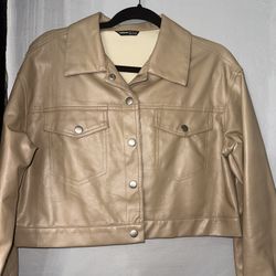 Beige Leather Jacket 