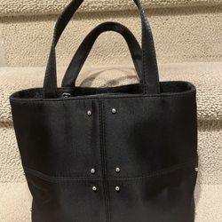 Black Satin Sheen Studded New Handbag
