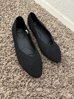A New Day (Target) Black Knit Pointed-Toe Ballet Flats - Size 6.5