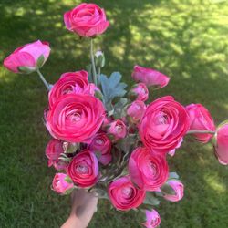 Wedding Centerpiece Artificial Ranunculus Flowers with Real Touch Stem