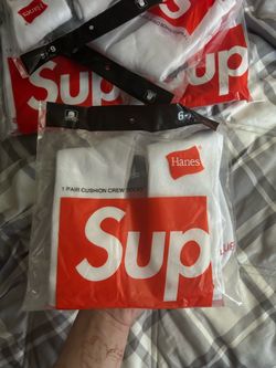 White Supreme Socks