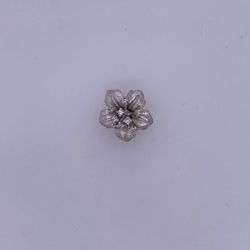 925 Sterling Silver Flower Charm With CZ Stones