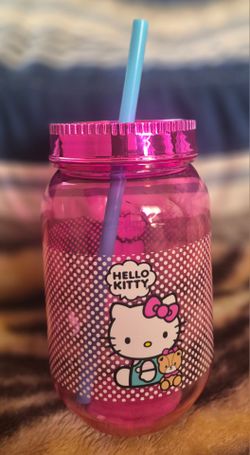 Hello Kitty Clear cup with straw