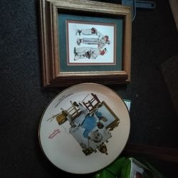 Norman Rockwell plate and pic