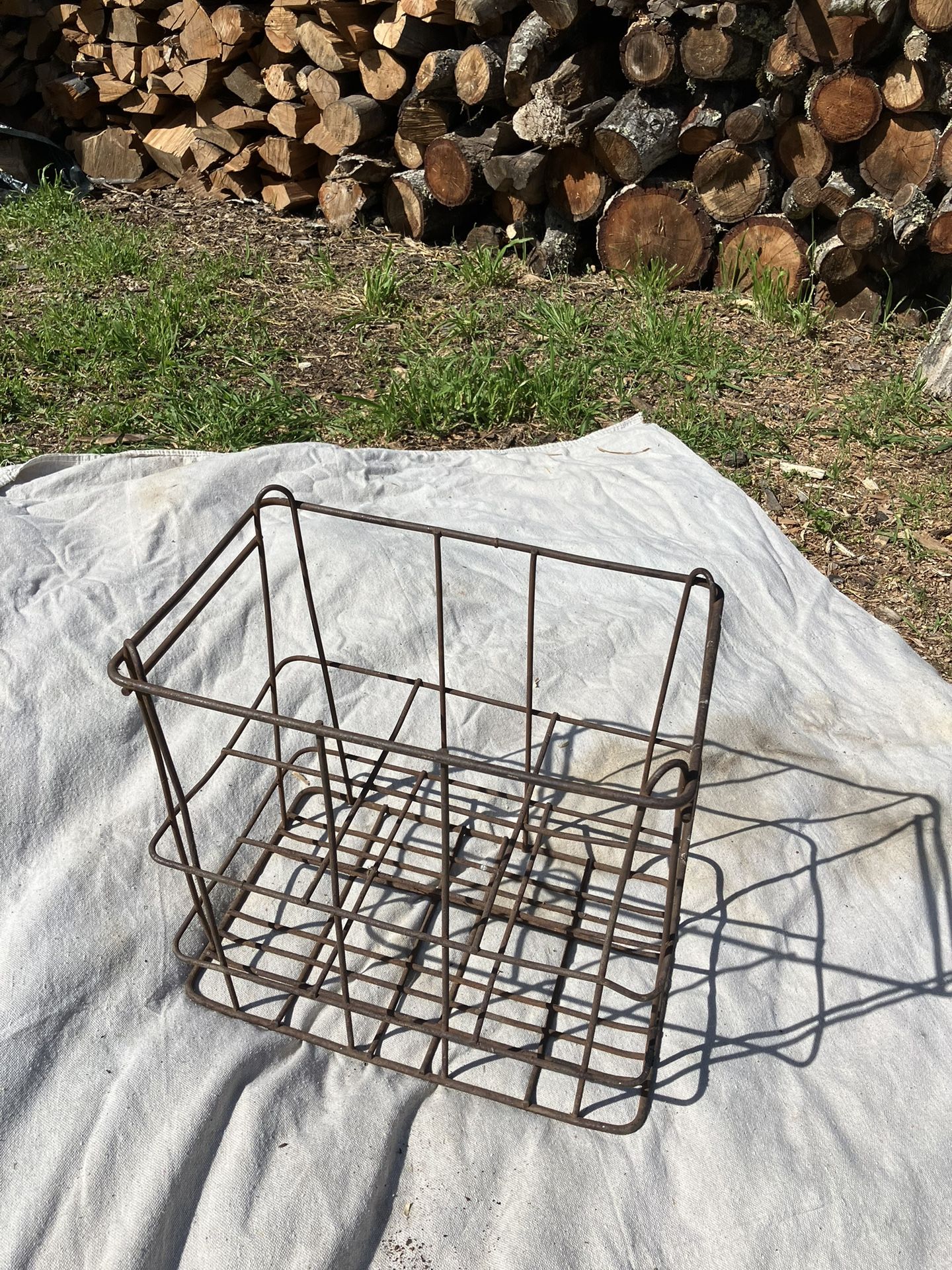 Antique Metal Bottle Caddie