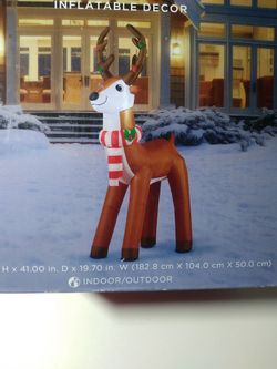 Christmas Inflatable 6 feet tall raindeer St Nicholas Square - New